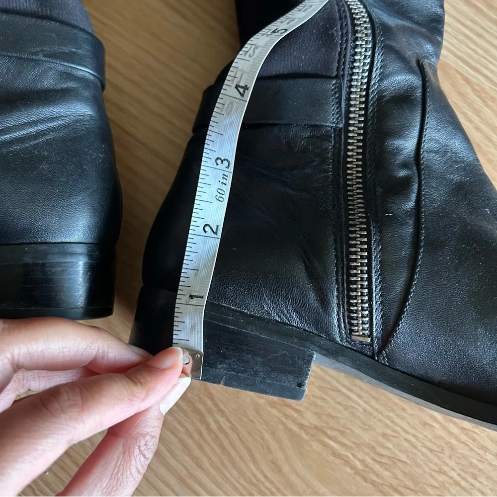 Michael Kors Black Leather Hamilton Tall Boots 6.5M